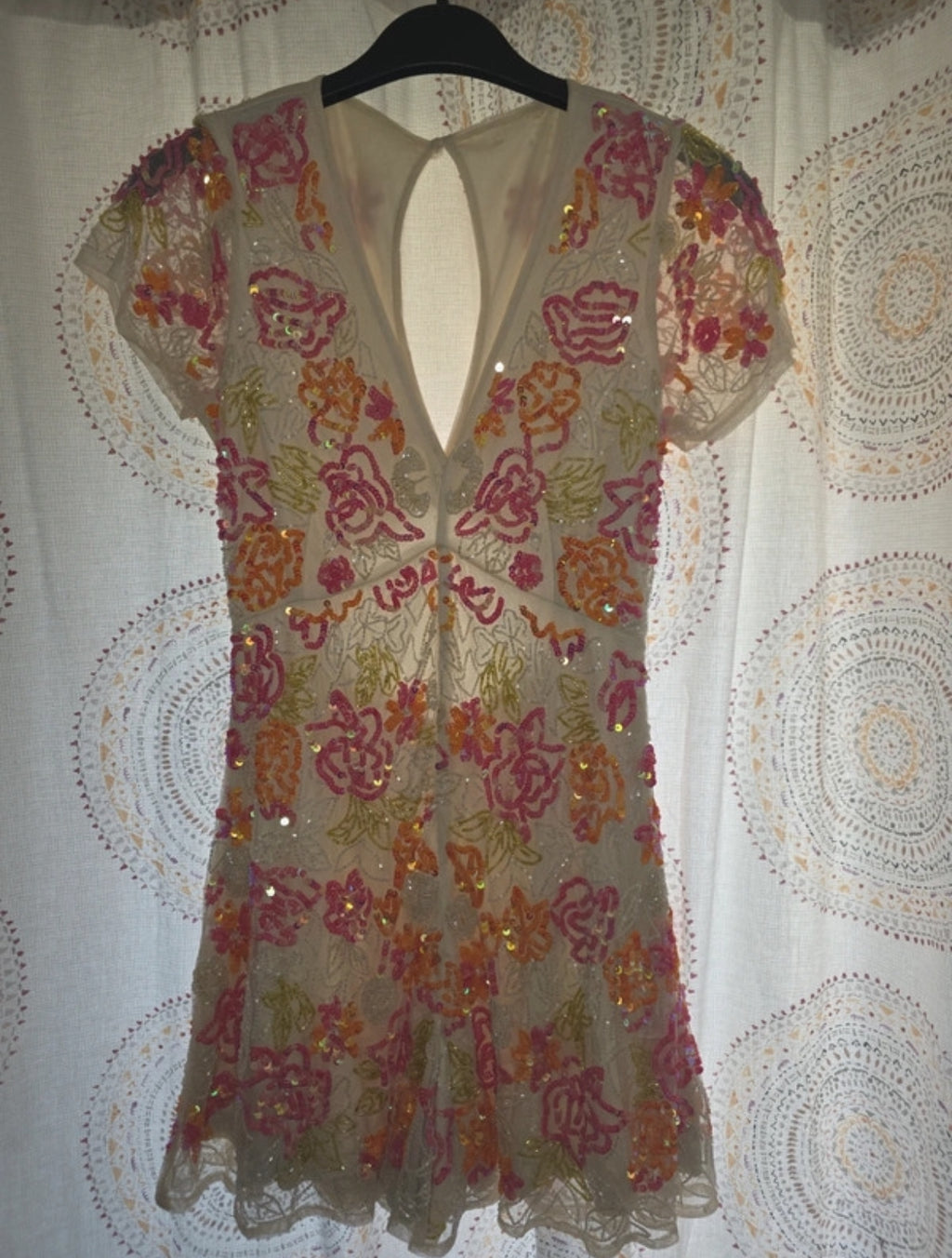 Miss Selfridge playsuit с богата флорална бродерия и пайети