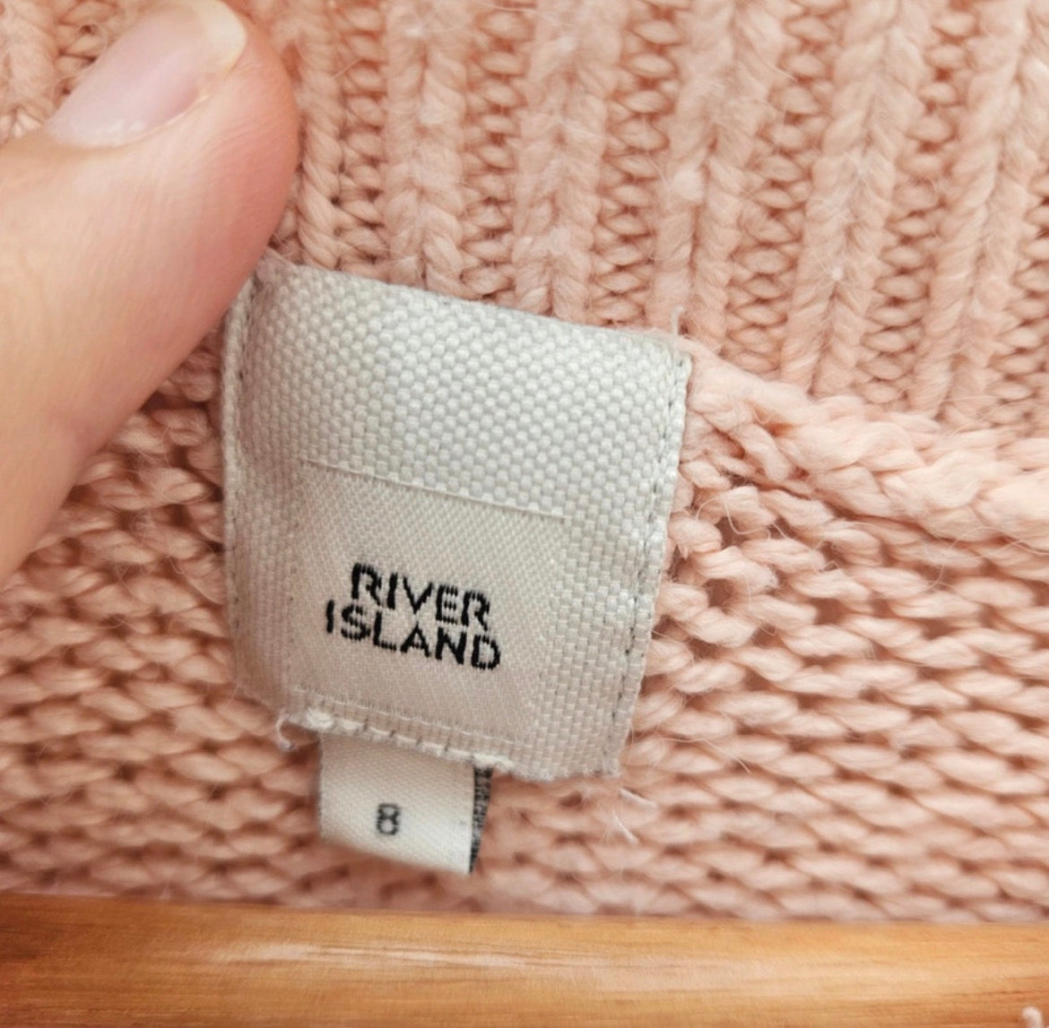 River Island Pastel Pink Chunky Knit Cropped Jumper