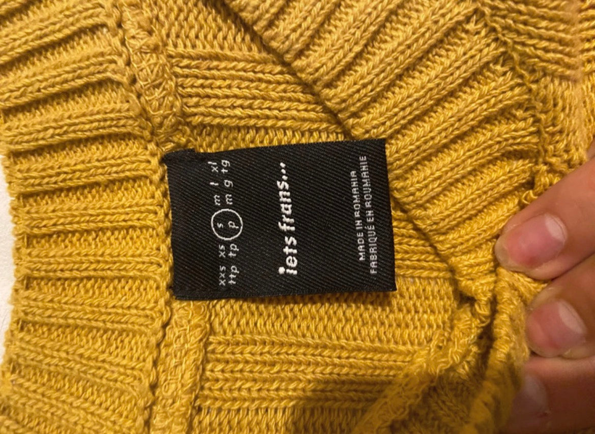 iets frans… Mustard Ribbed Crop пуловер