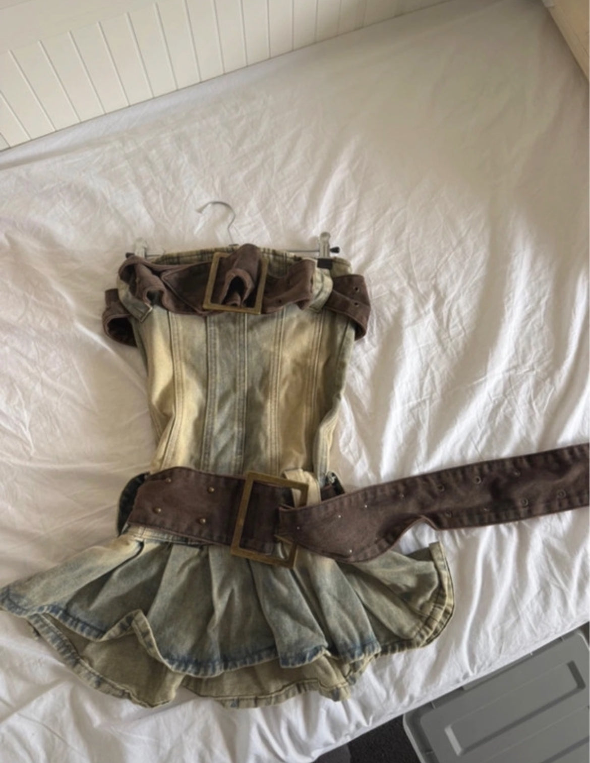 Jaded London denim mini рокля с корсетна конструкция