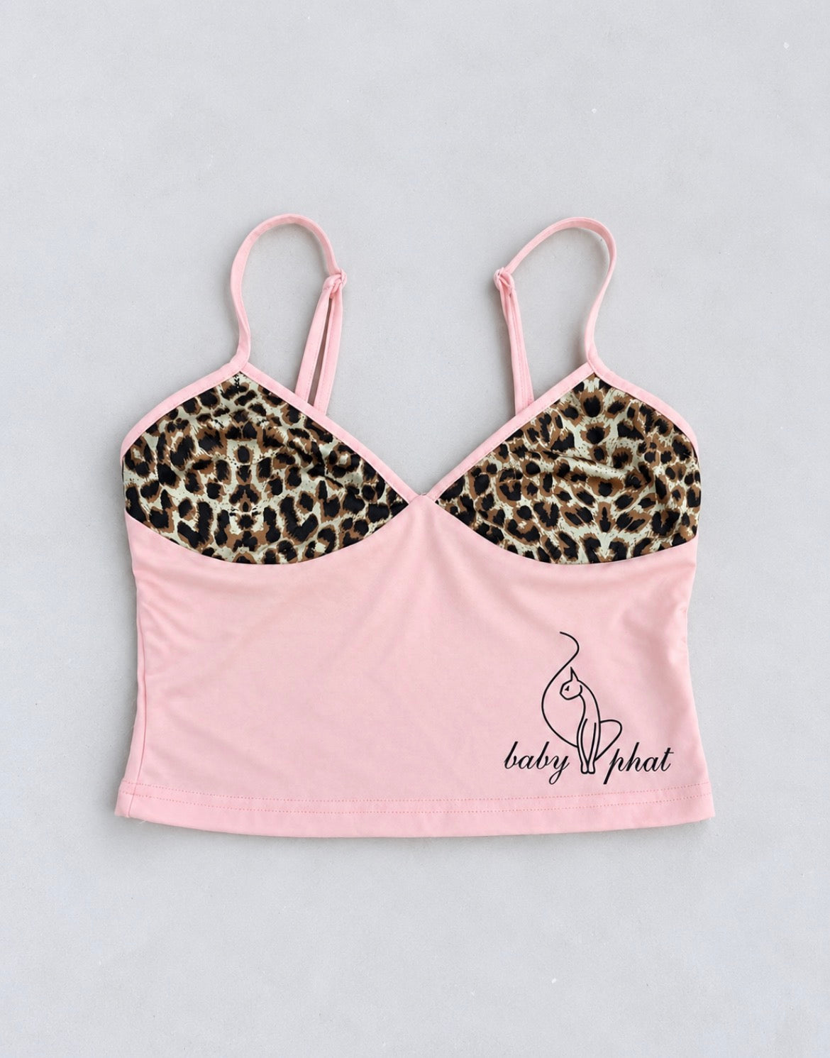 Розов Y2K топ Baby Phat с леопардов принт