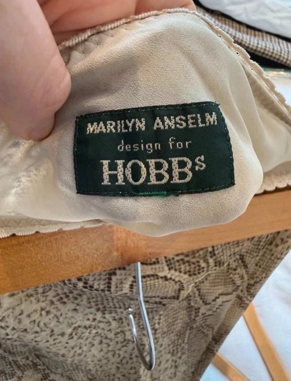 Vintage Marilyn Anselm for Hobbs миди пола със змийски принт
