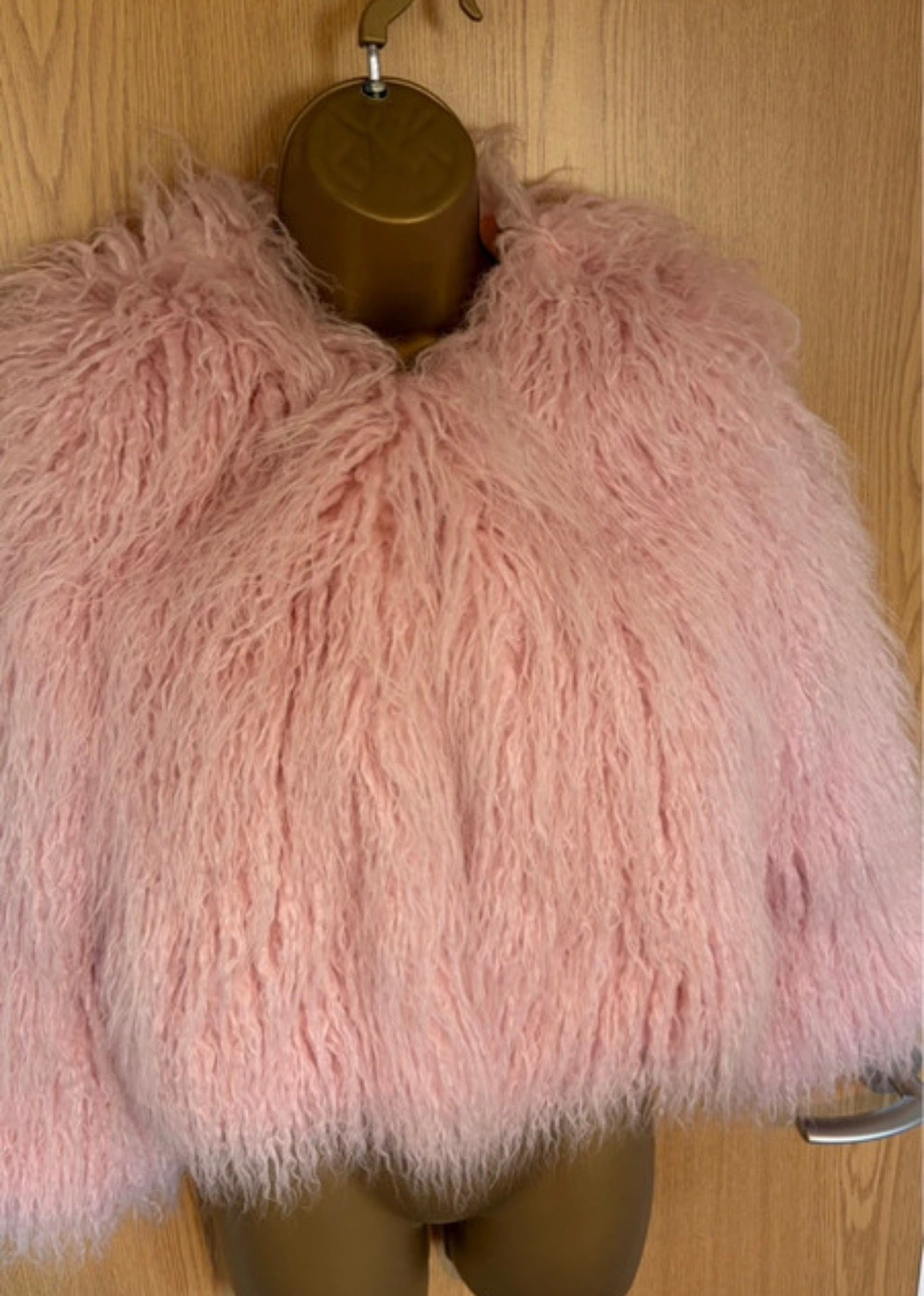 United Colors of Benetton Pink Faux Mongolian Fur яке