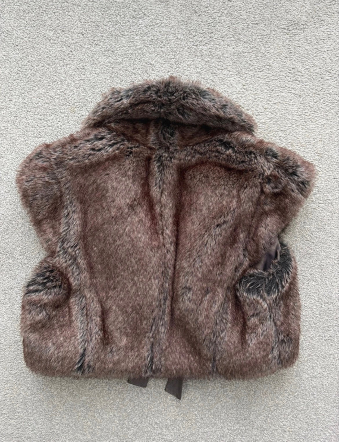 Monsoon Chocolate Brown Faux Fur Shrug