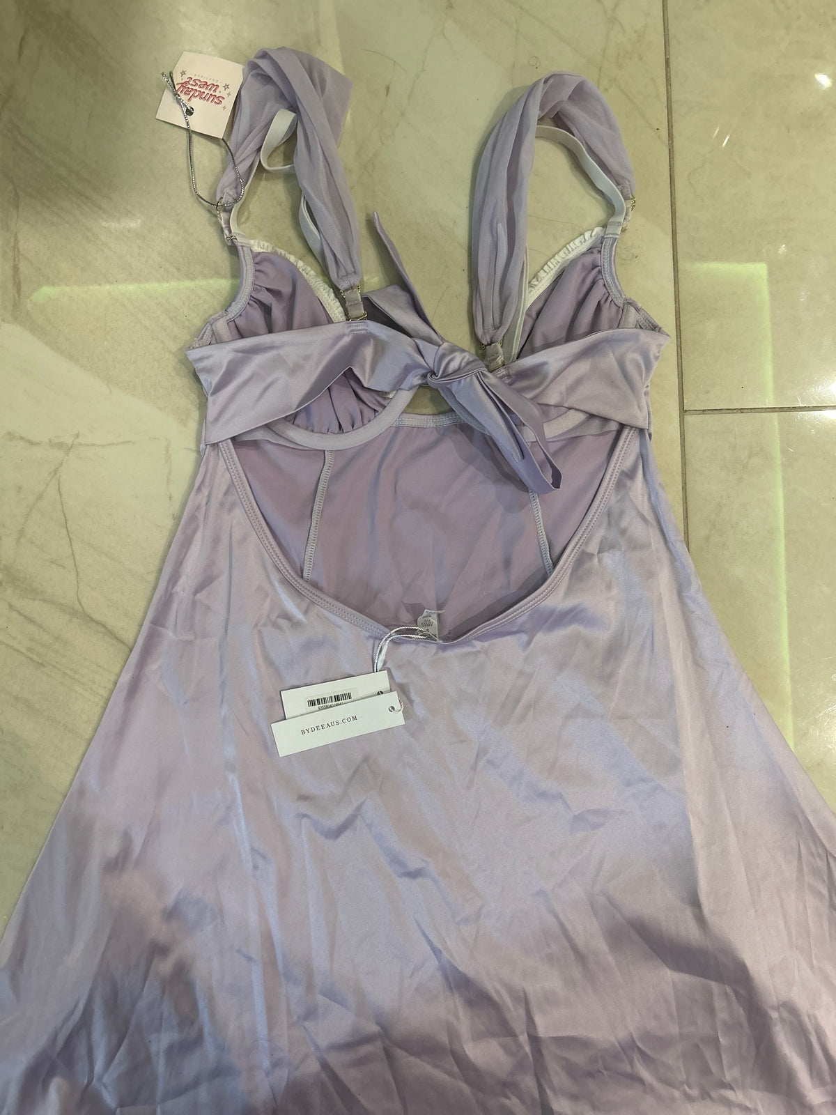 Bydee Lilac Satin Mini рокля