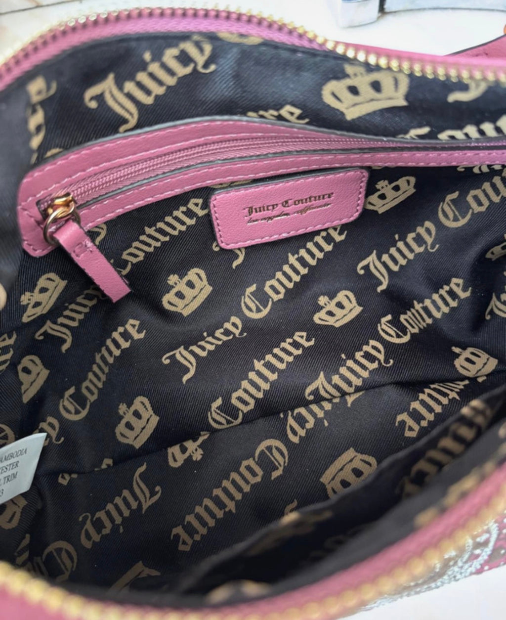Juicy Couture Varsity велурена чанта
