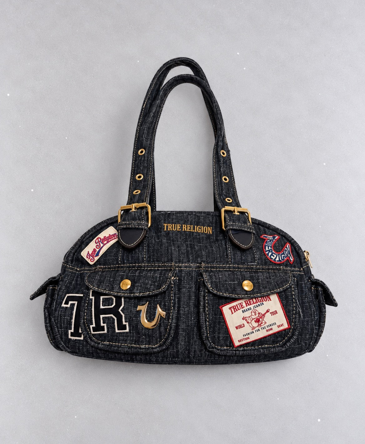 True Religion Denim Patch Shoulder чанта