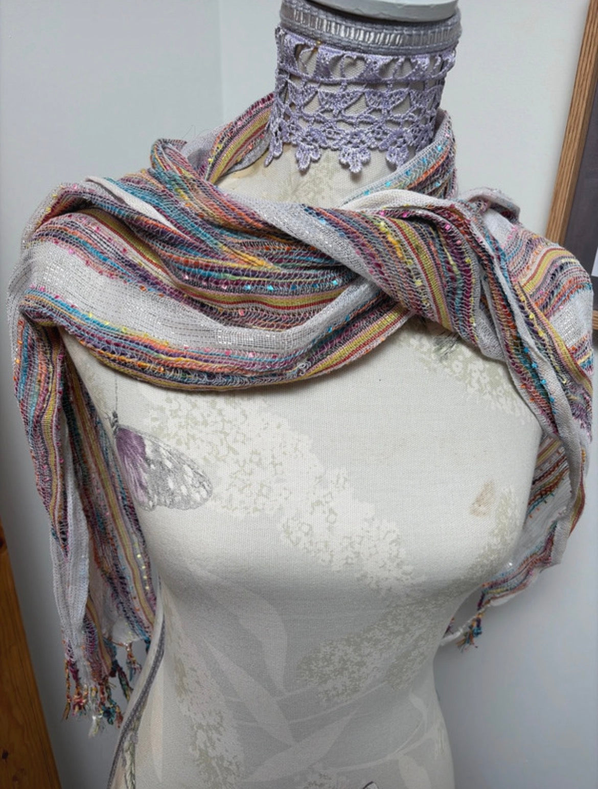 Boho Multicolour Woven шал