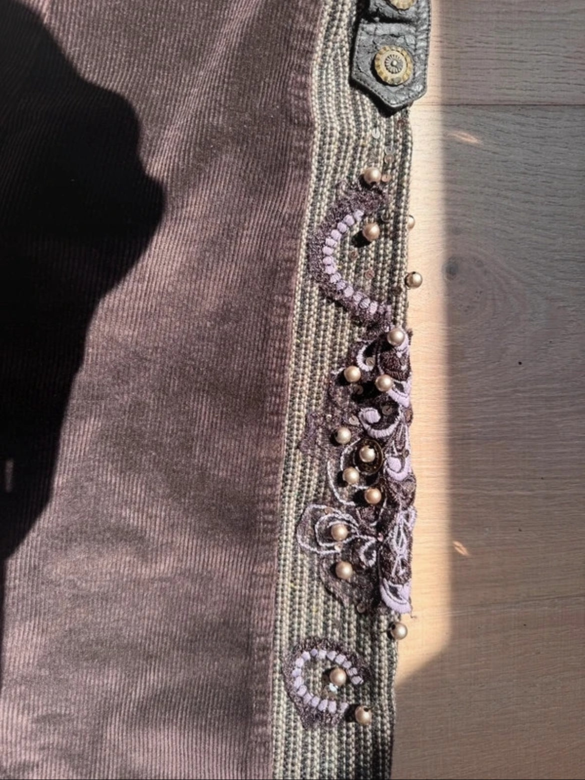 Винтидж low-rise corduroy capri панталон
