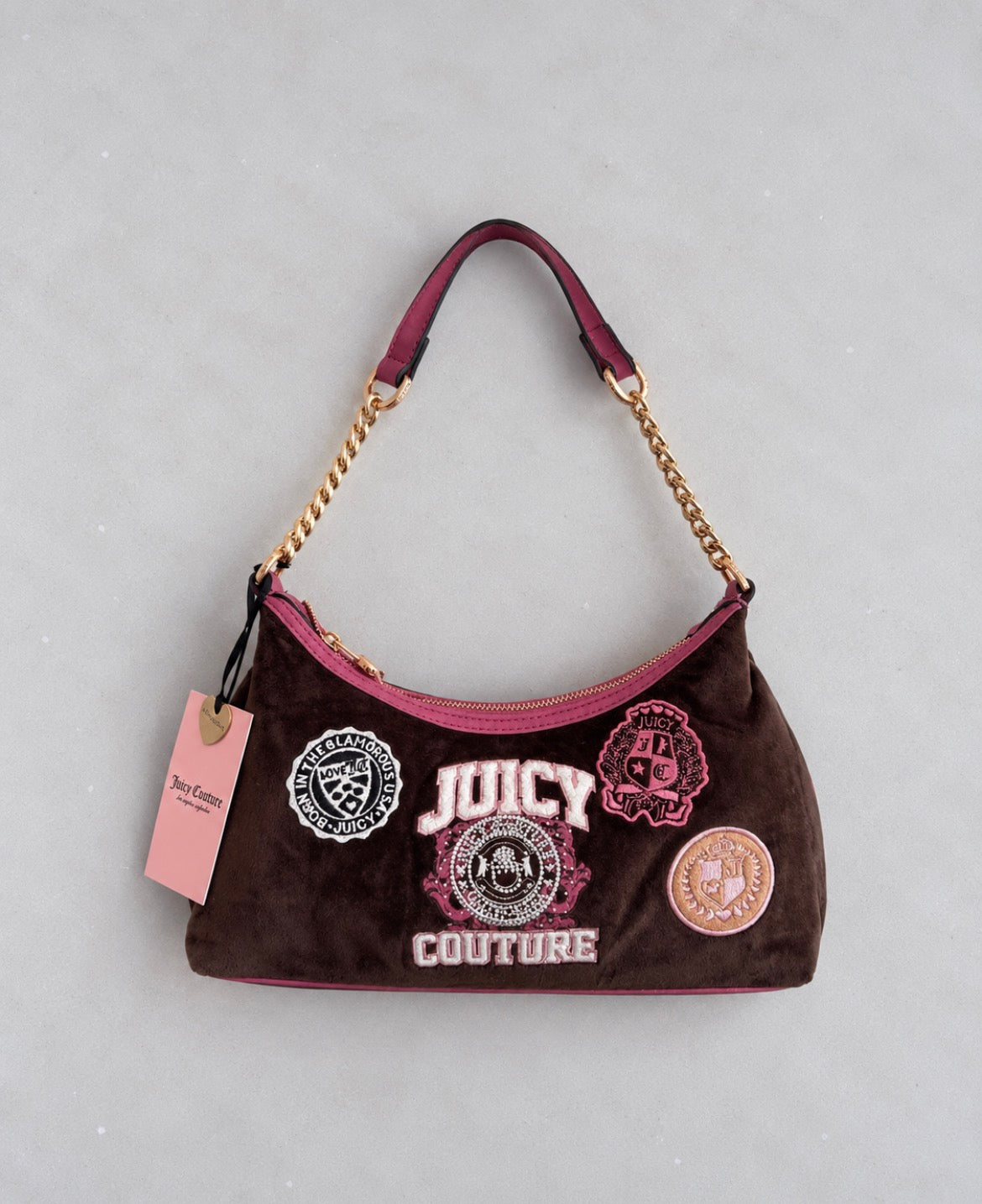 Juicy Couture Varsity велурена чанта