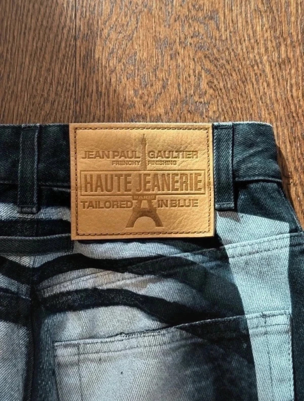 Jean Paul Gaultier – Body Marinière Printed Wide-Leg Jeans