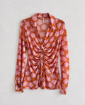 Free People Floral Ruched Mesh риза