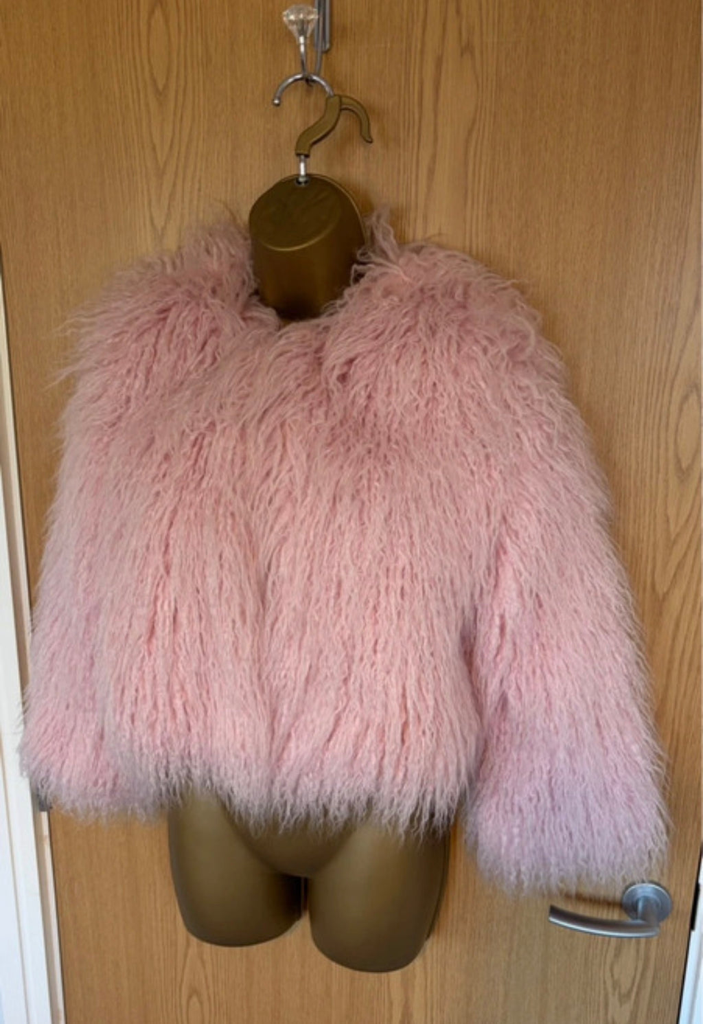 United Colors of Benetton Pink Faux Mongolian Fur яке