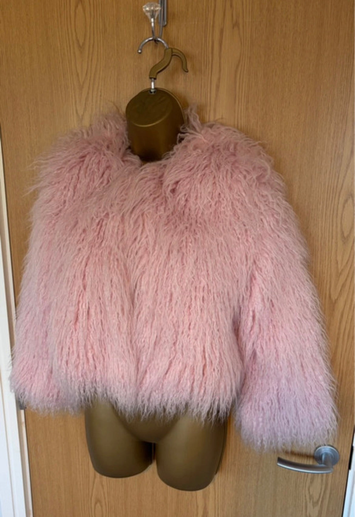 United Colors of Benetton Pink Faux Mongolian Fur яке
