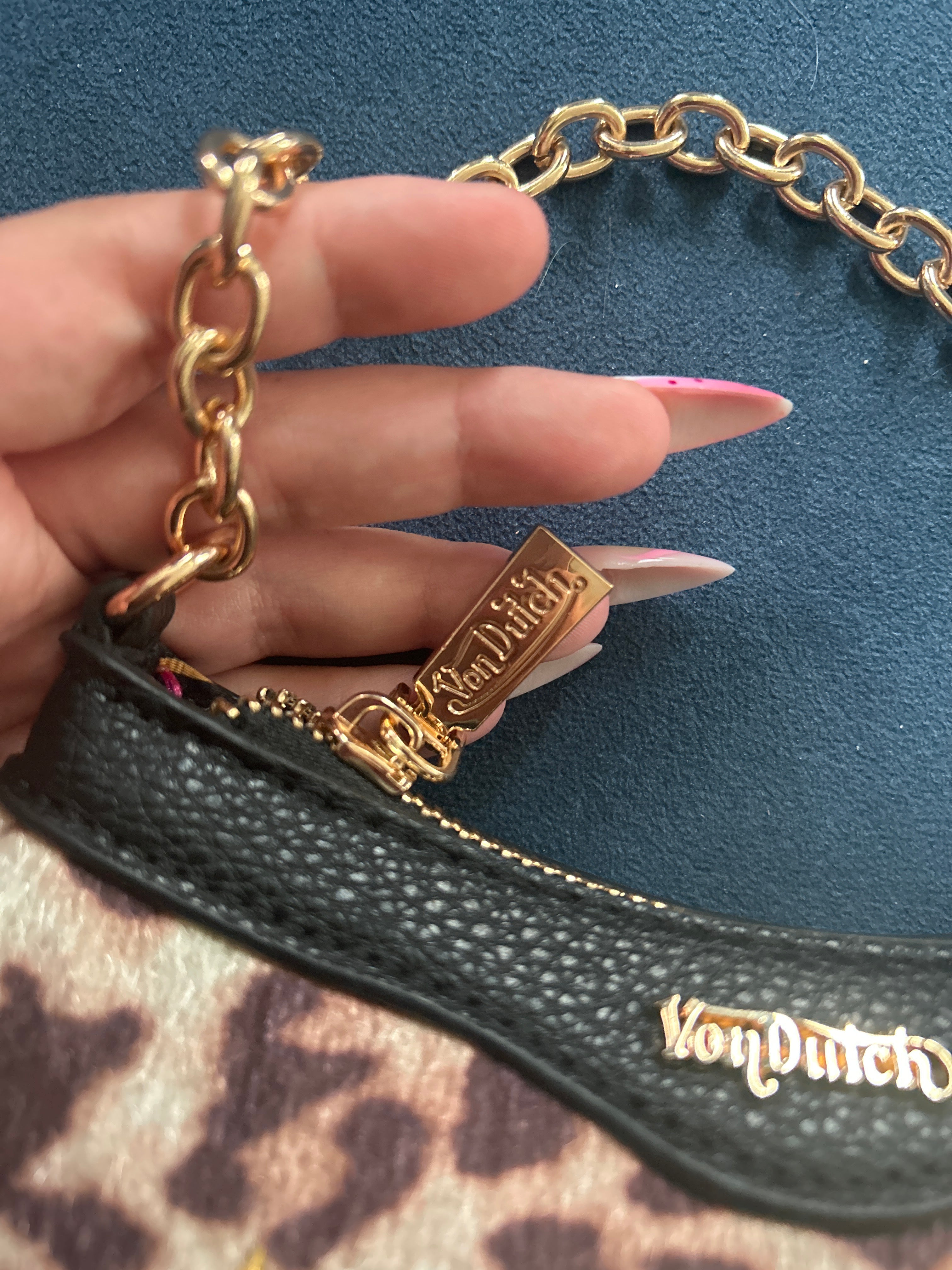 Von Dutch Y2K мини чанта с леопардов принт