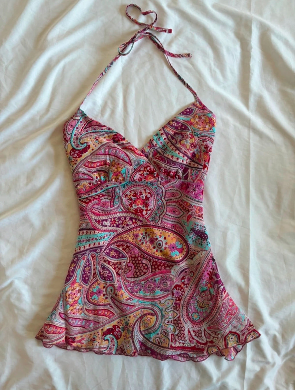 Vintage Y2K New Look paisley halterneck топ
