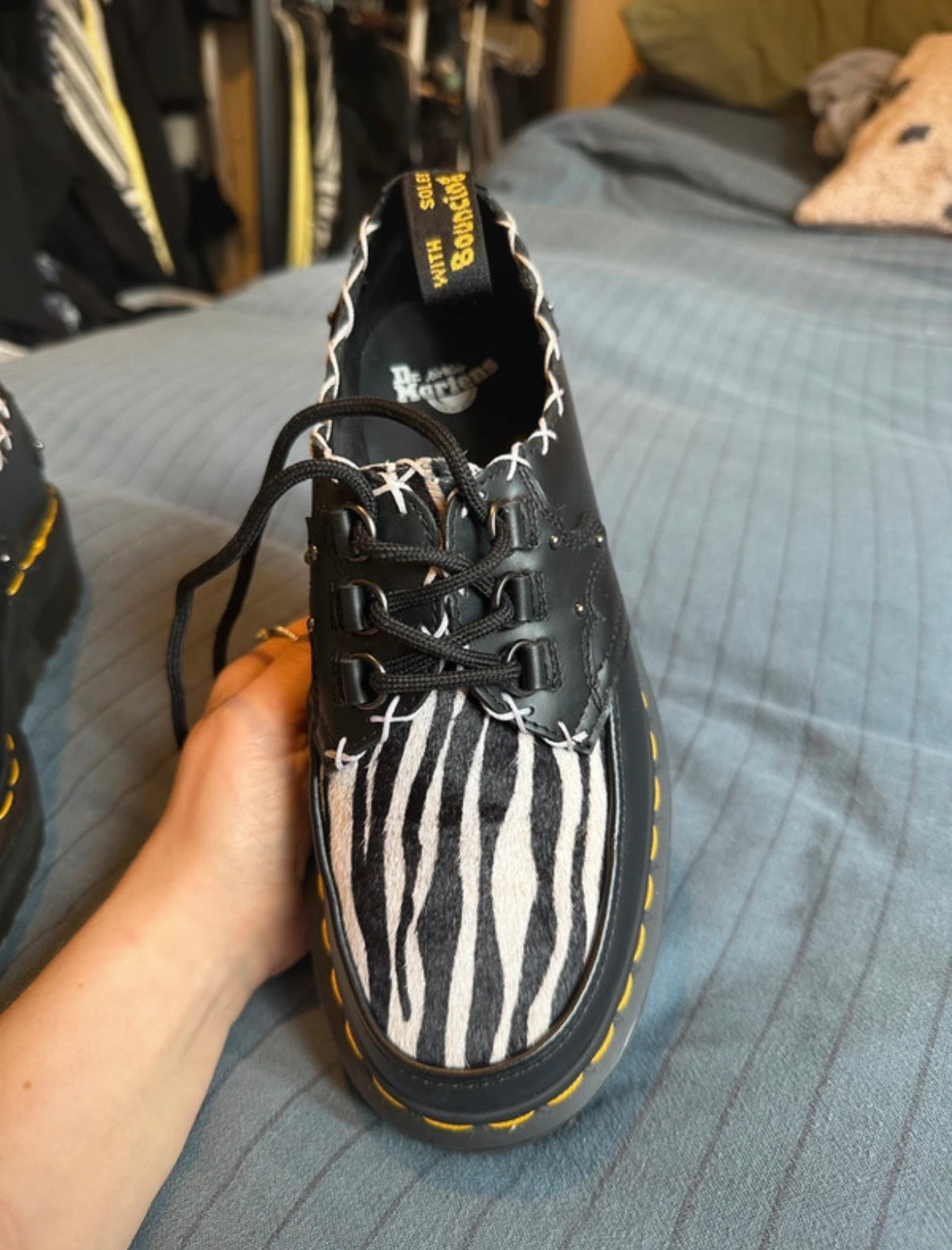 Dr. Martens Ramsey Monk Zebra Print Creepers - 38