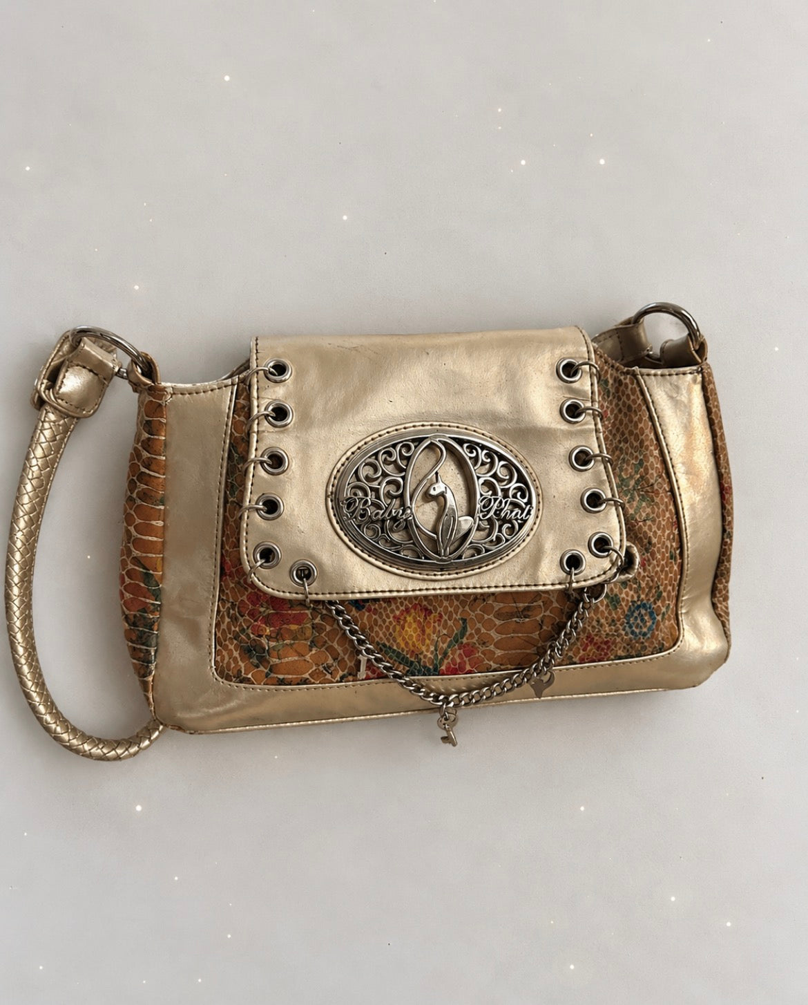 Vintage y2k Baby Phat Metallic Floral Handbag