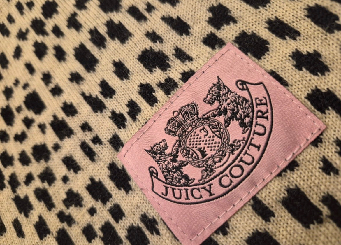 Juicy Couture Y2K Animal Print плетен шал