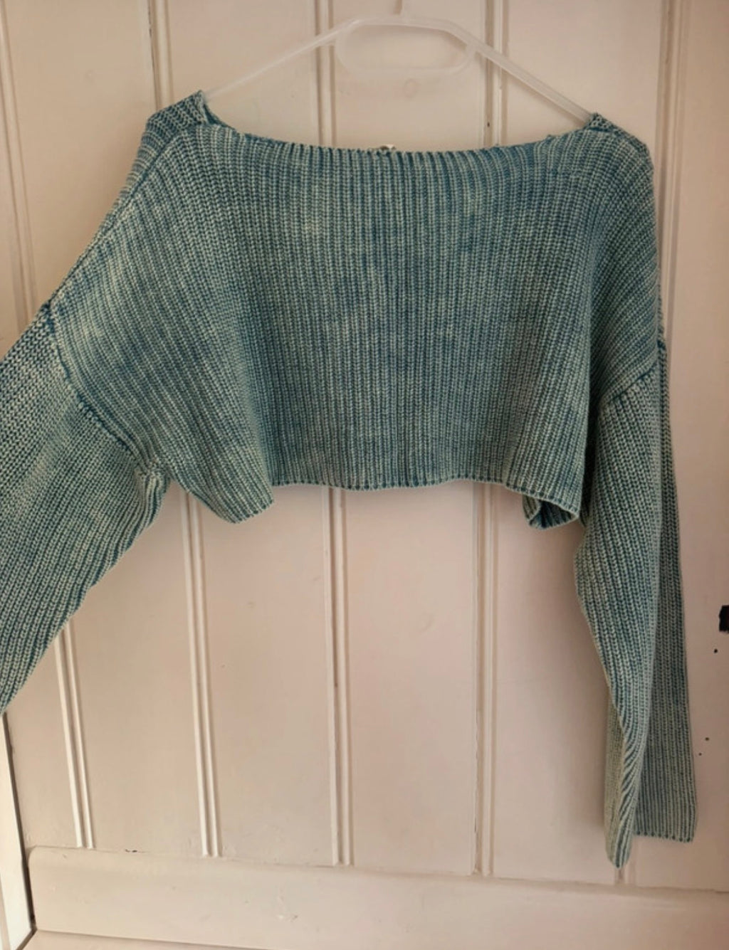 Urban Outfitters Teal Extra-Cropped Knit Shrug