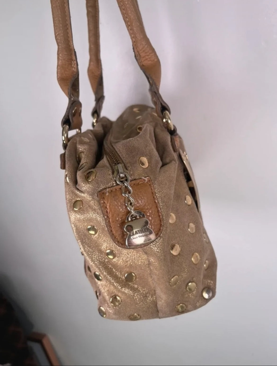 Vintage Y2K Kathy Van Zeeland Studded Shoulder чанта