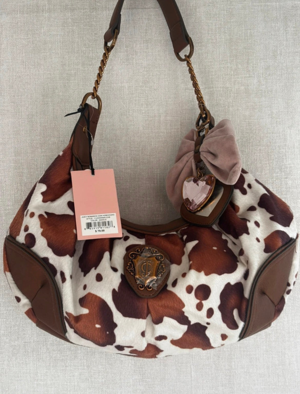 Juicy Couture Romance Cow Print Hobo чанта