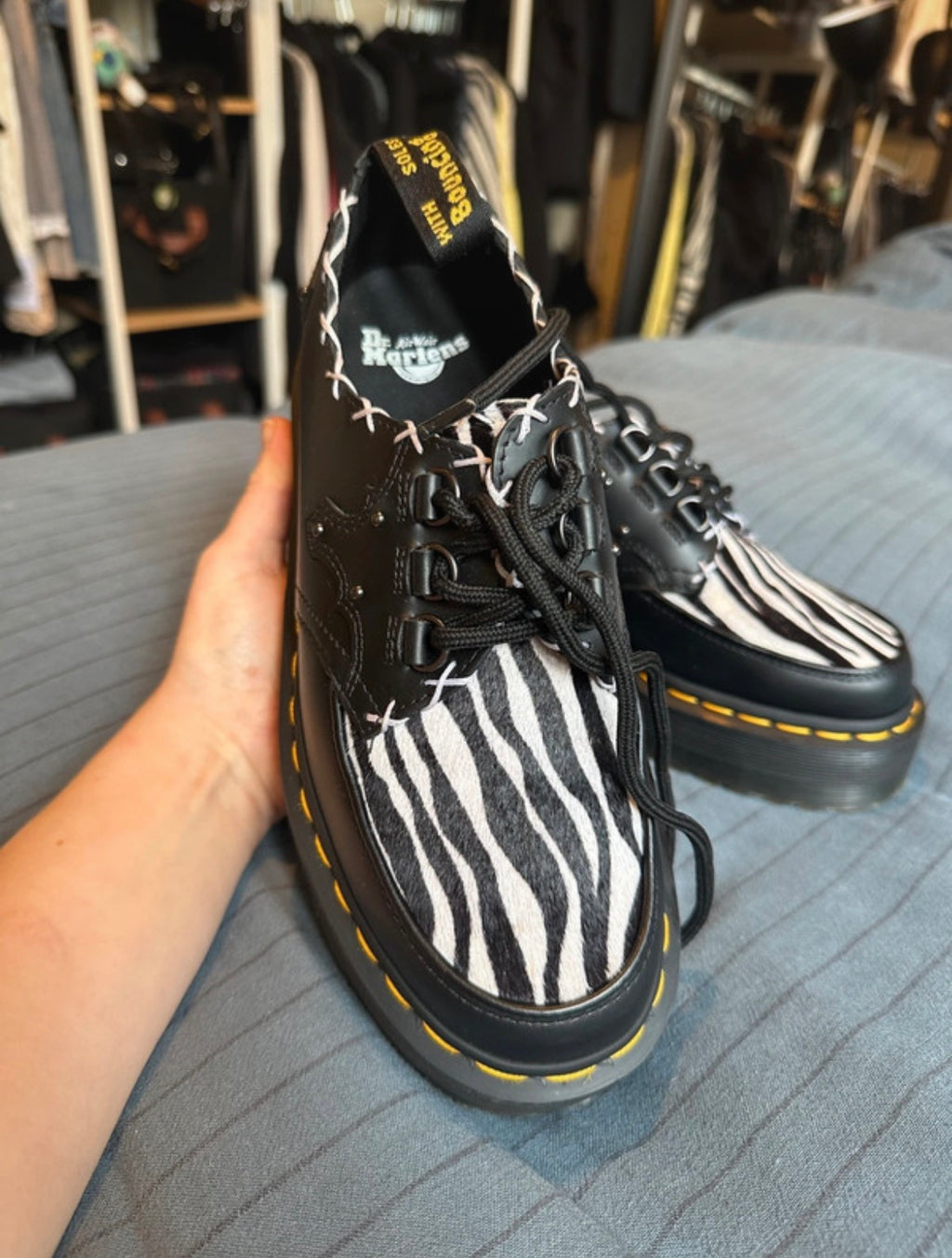 Dr. Martens Ramsey Monk Zebra Print Creepers - 38