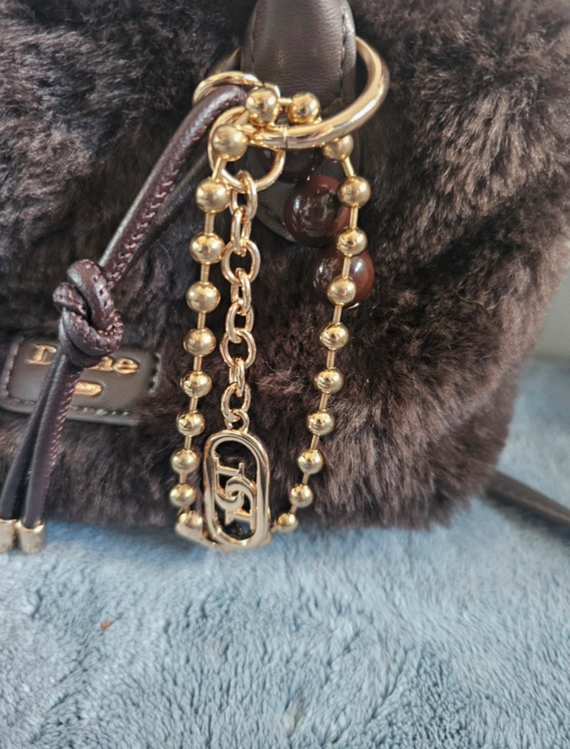 Dune Faux Fur Mini Crossbody чанта