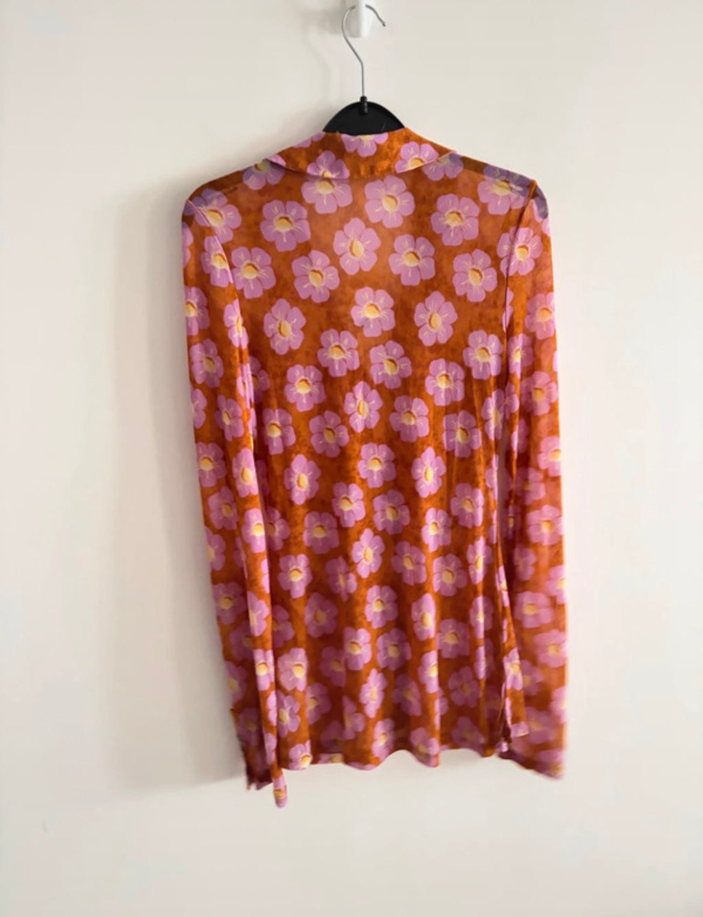 Free People Floral Ruched Mesh риза