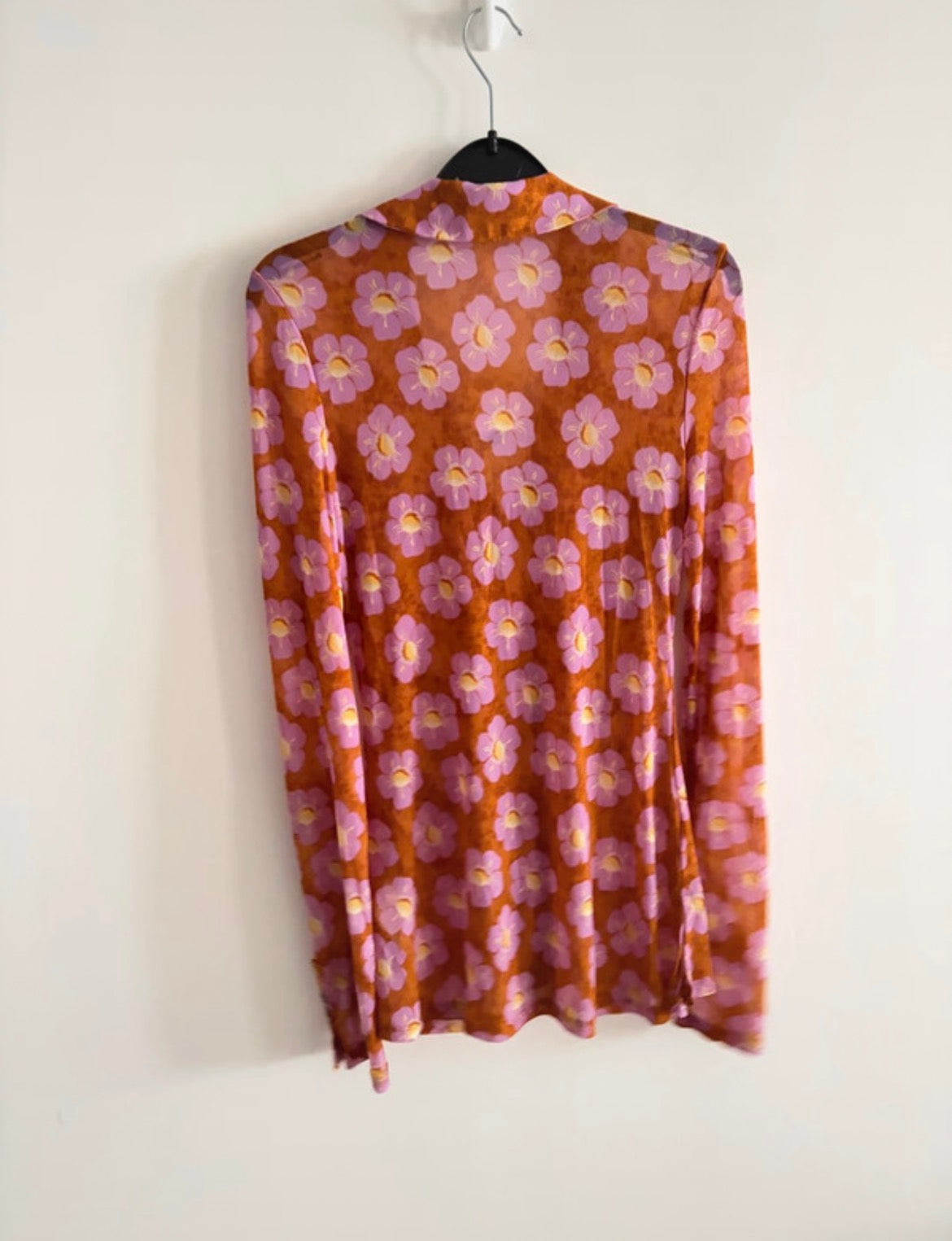 Free People Floral Ruched Mesh риза