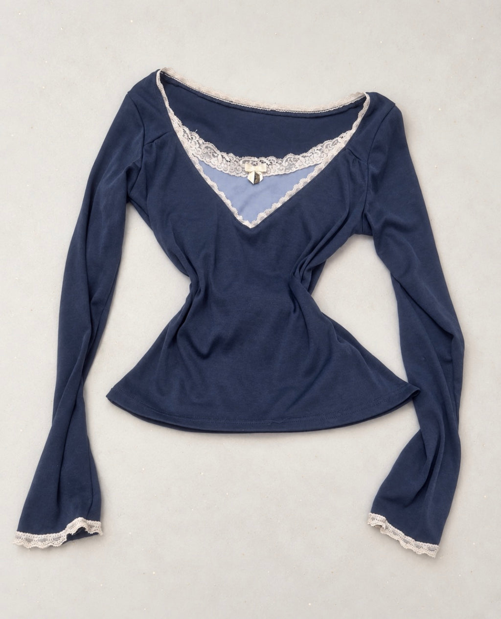 Y2K Coquette Lace Layered топ