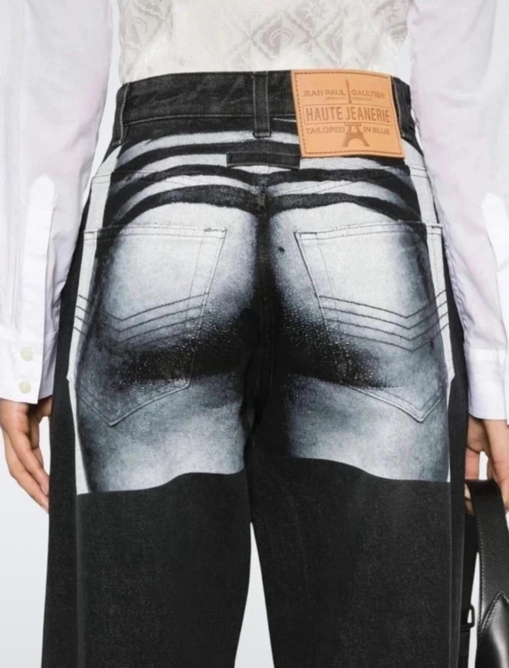 Jean Paul Gaultier – Body Marinière Printed Wide-Leg Jeans