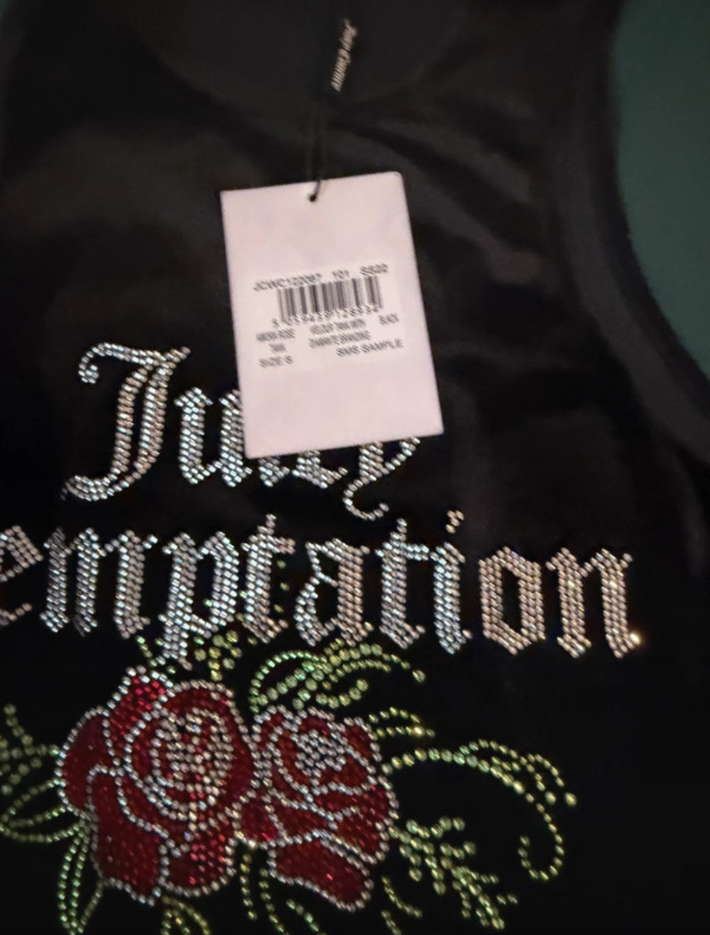 Limited edition Juicy Couture “Juicy Temptation” velvet tank top в черно