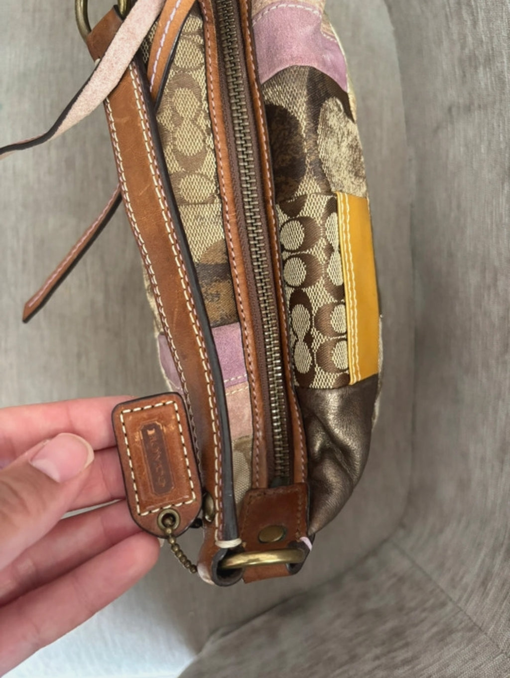 Винтидж Coach Patchwork shoulder bag