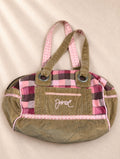 Винтидж Animal shoulder bag от кафяв рипсен плат