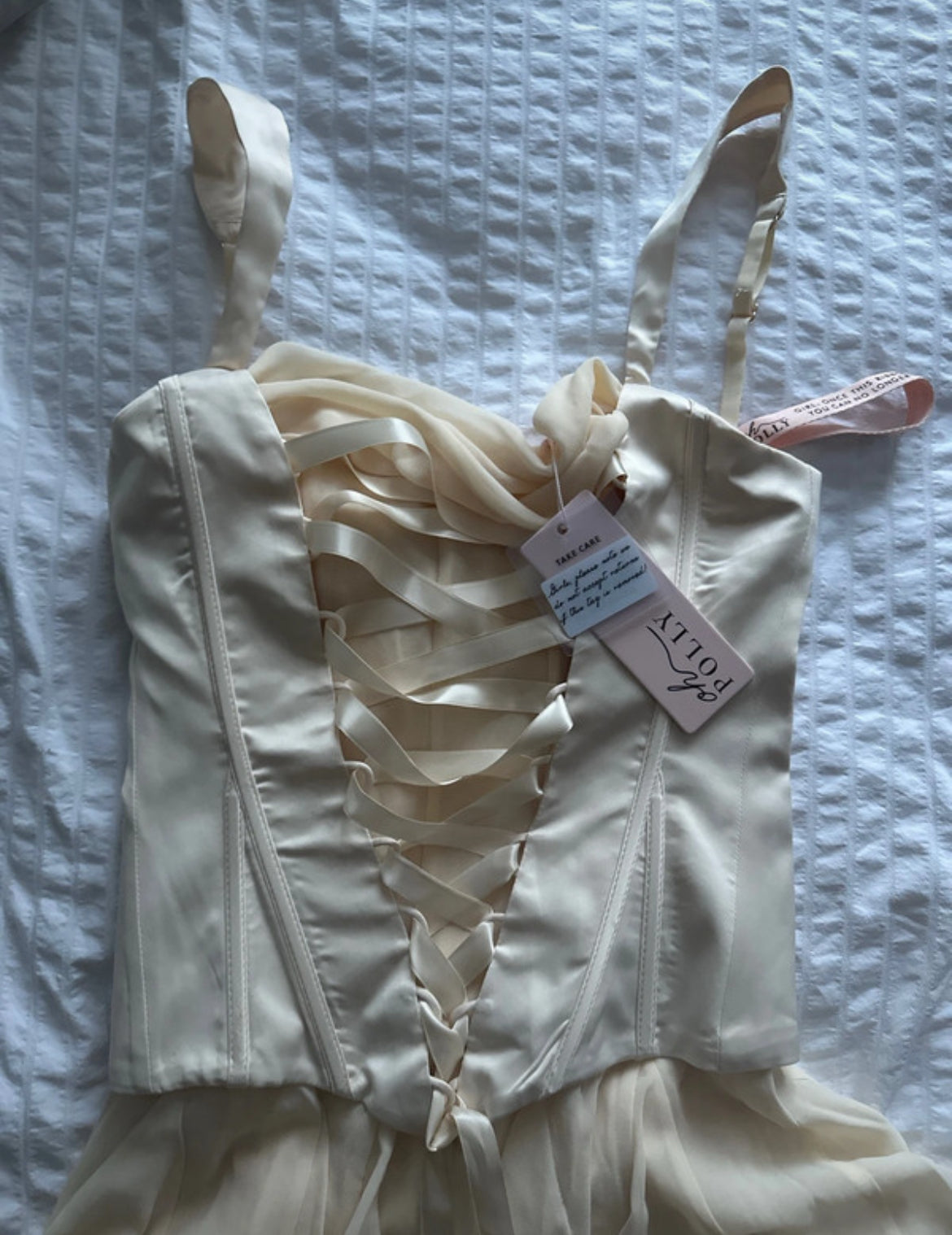 Oh Polly Maribel corset mini dress в мек ivory/cream нюанс