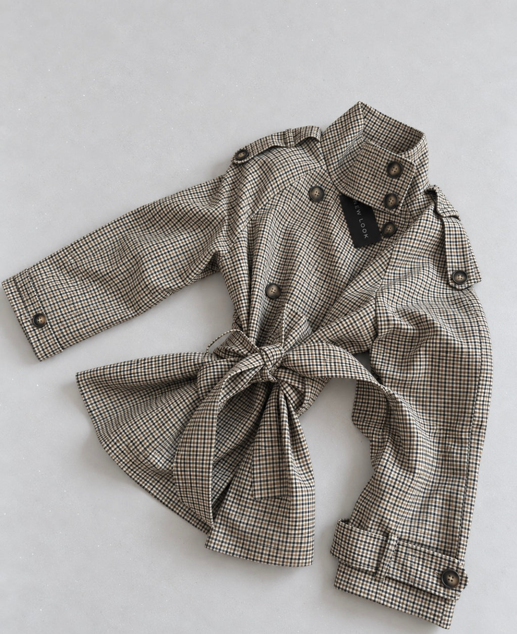 New Look Checked Cropped Trench яке