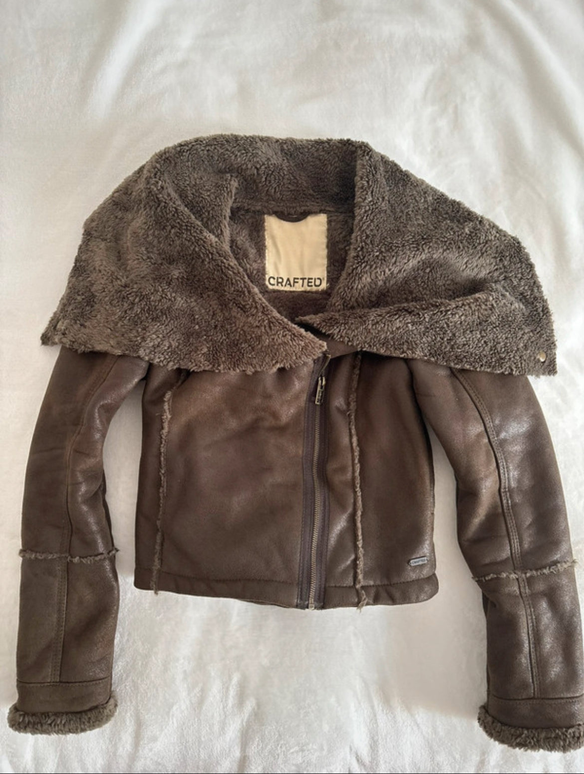 Винтидж яке CRAFTED тип aviator/shearling с ефектна oversized яка
