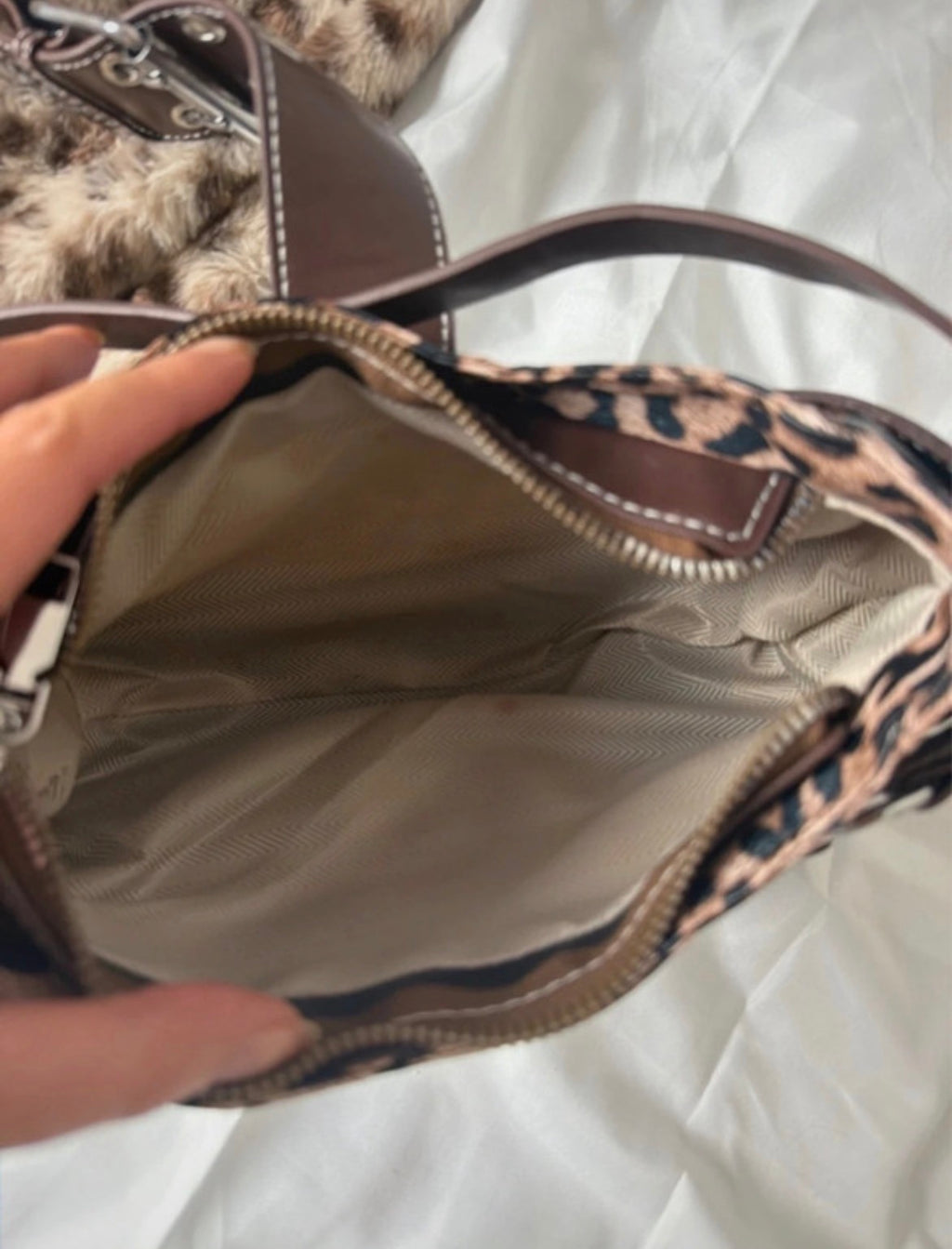 Vintage Y2K Leopard Print Shoulder чанта