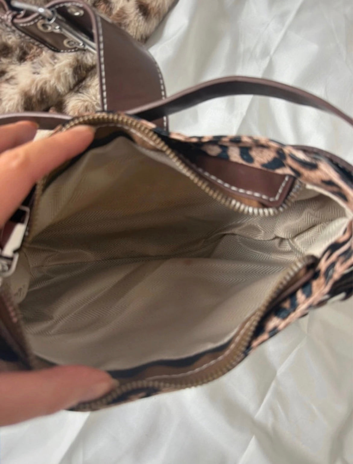 Vintage Y2K Leopard Print Shoulder чанта