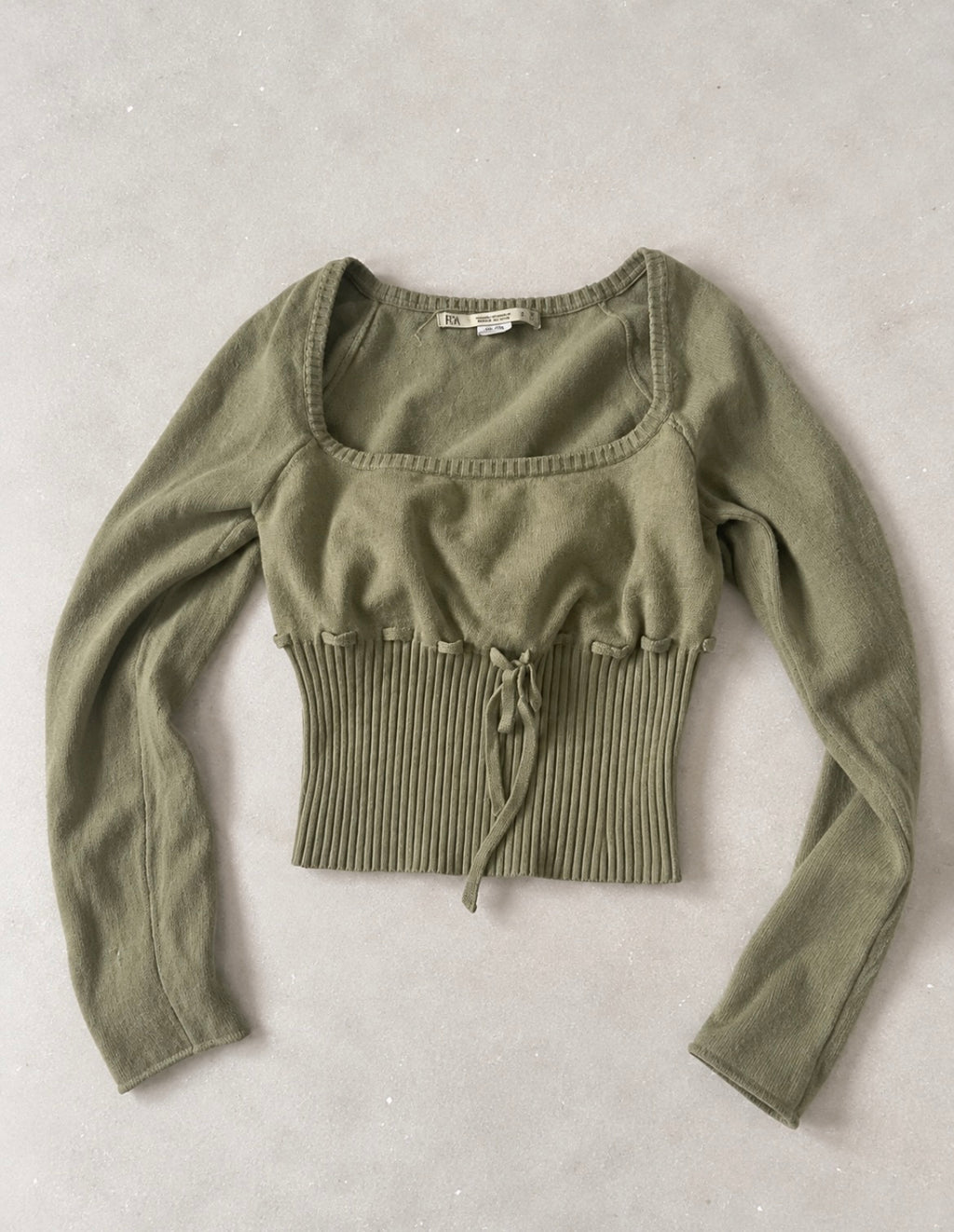 Kimchi Blue Sage Green Ruched Knit блуза