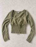 Kimchi Blue Sage Green Ruched Knit блуза