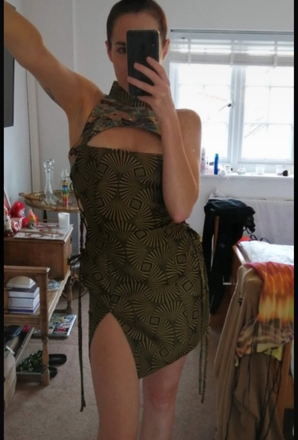 Дизайнерска мини рокля Kim Shui – Halter Brocade рокля