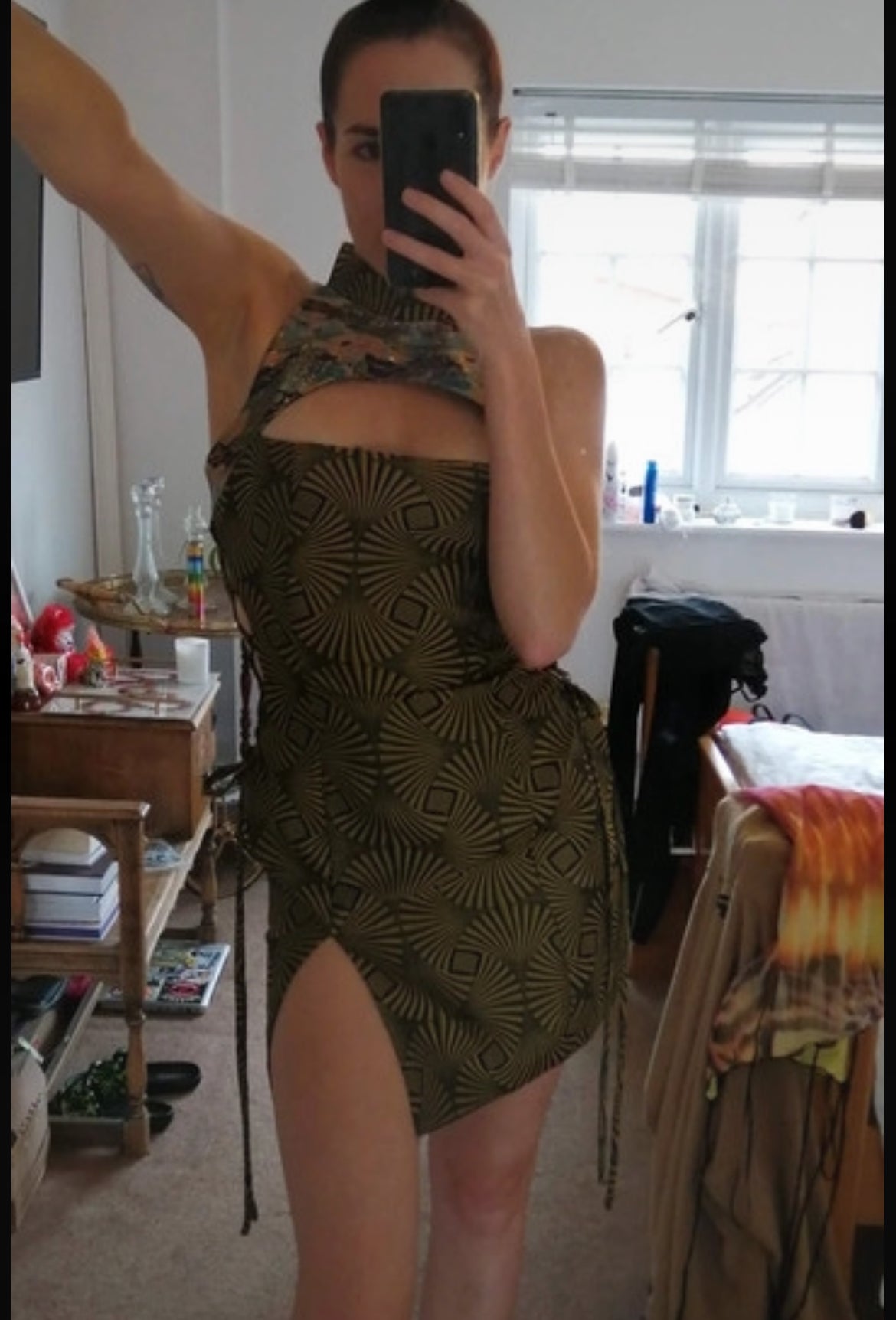 Дизайнерска мини рокля Kim Shui – Halter Brocade рокля