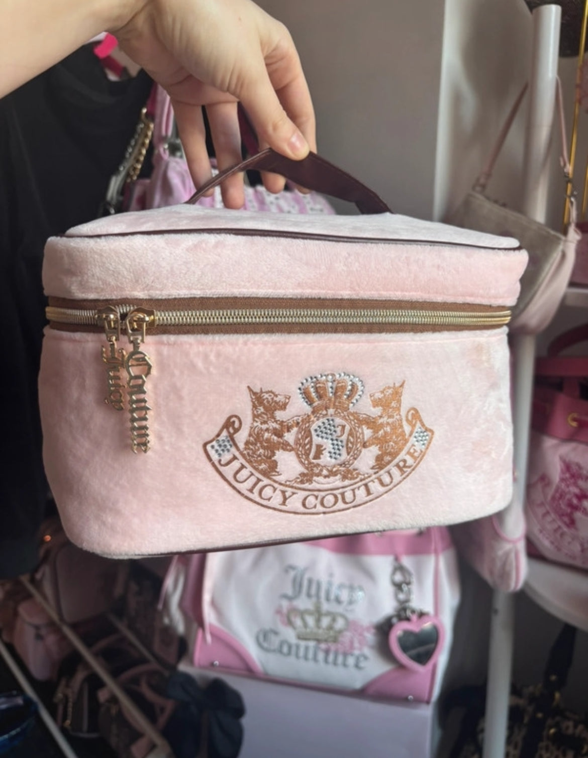 Juicy Couture Pink Velour Makeup Bag