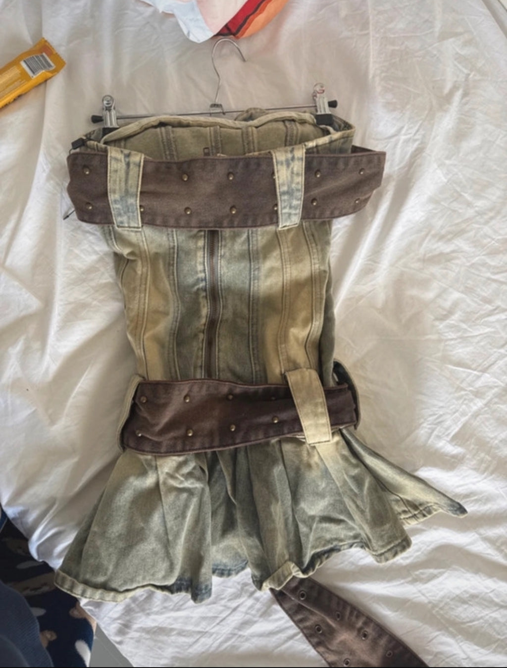 Jaded London denim mini рокля с корсетна конструкция
