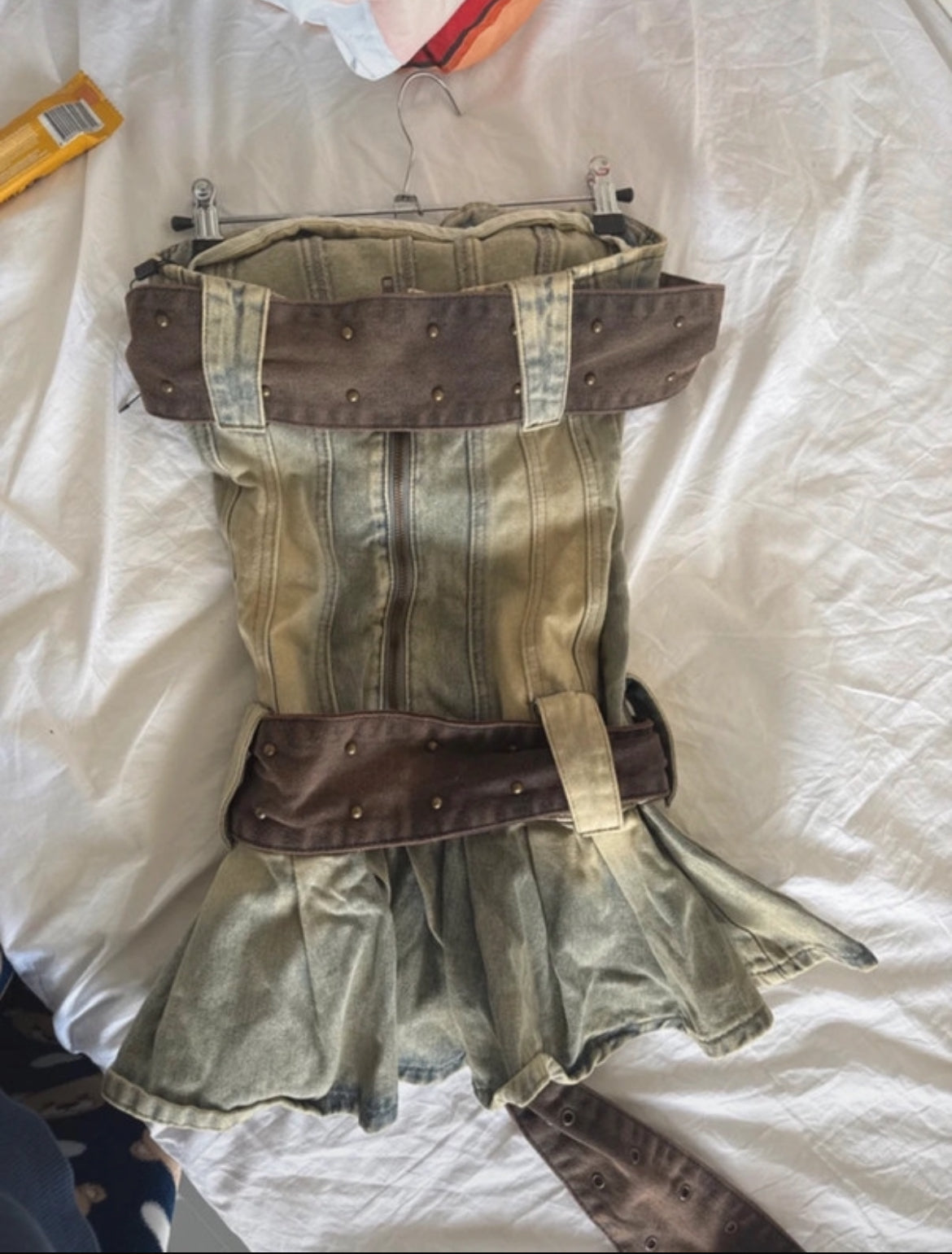 Jaded London denim mini рокля с корсетна конструкция