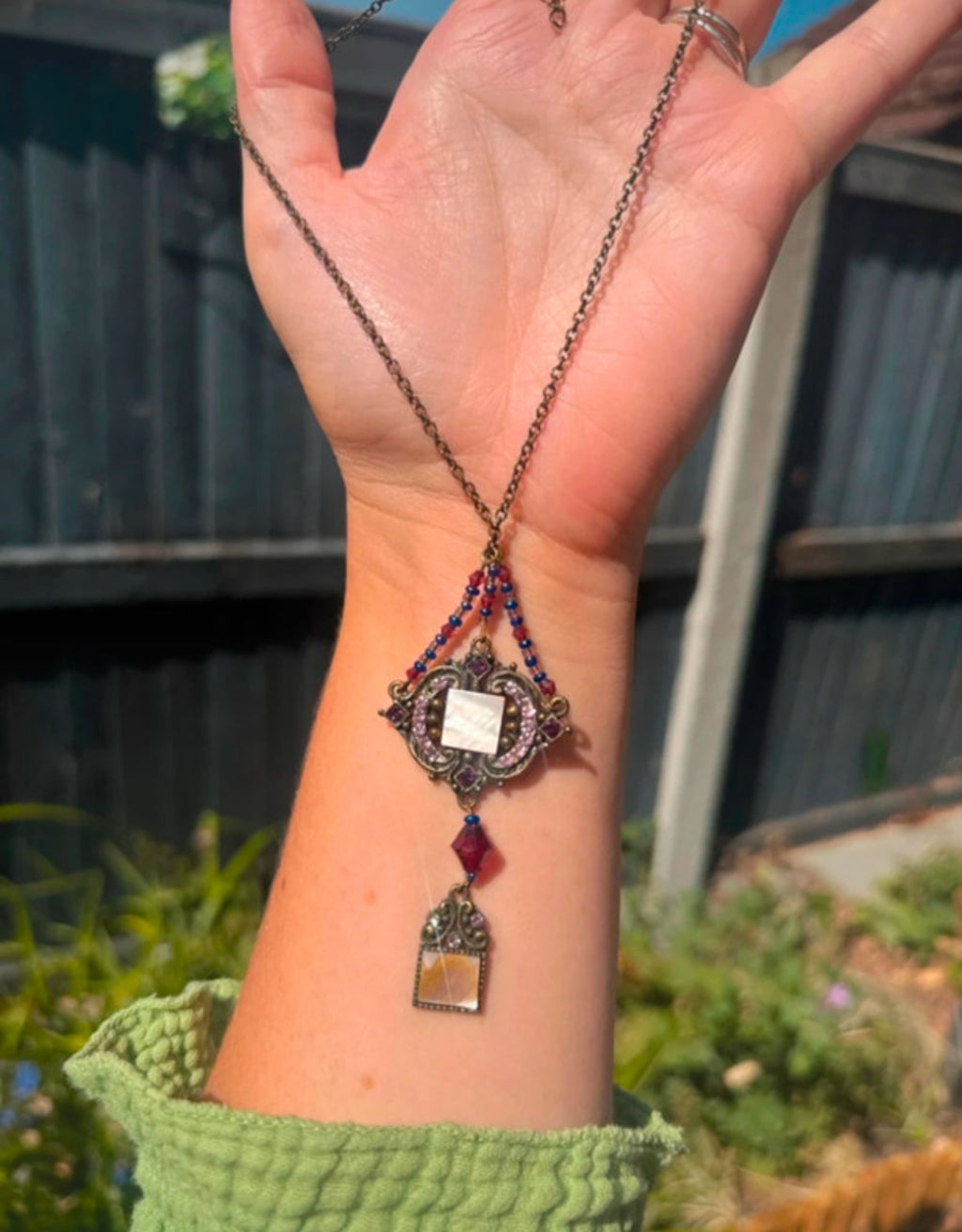 Vintage Y2K boho statement колие