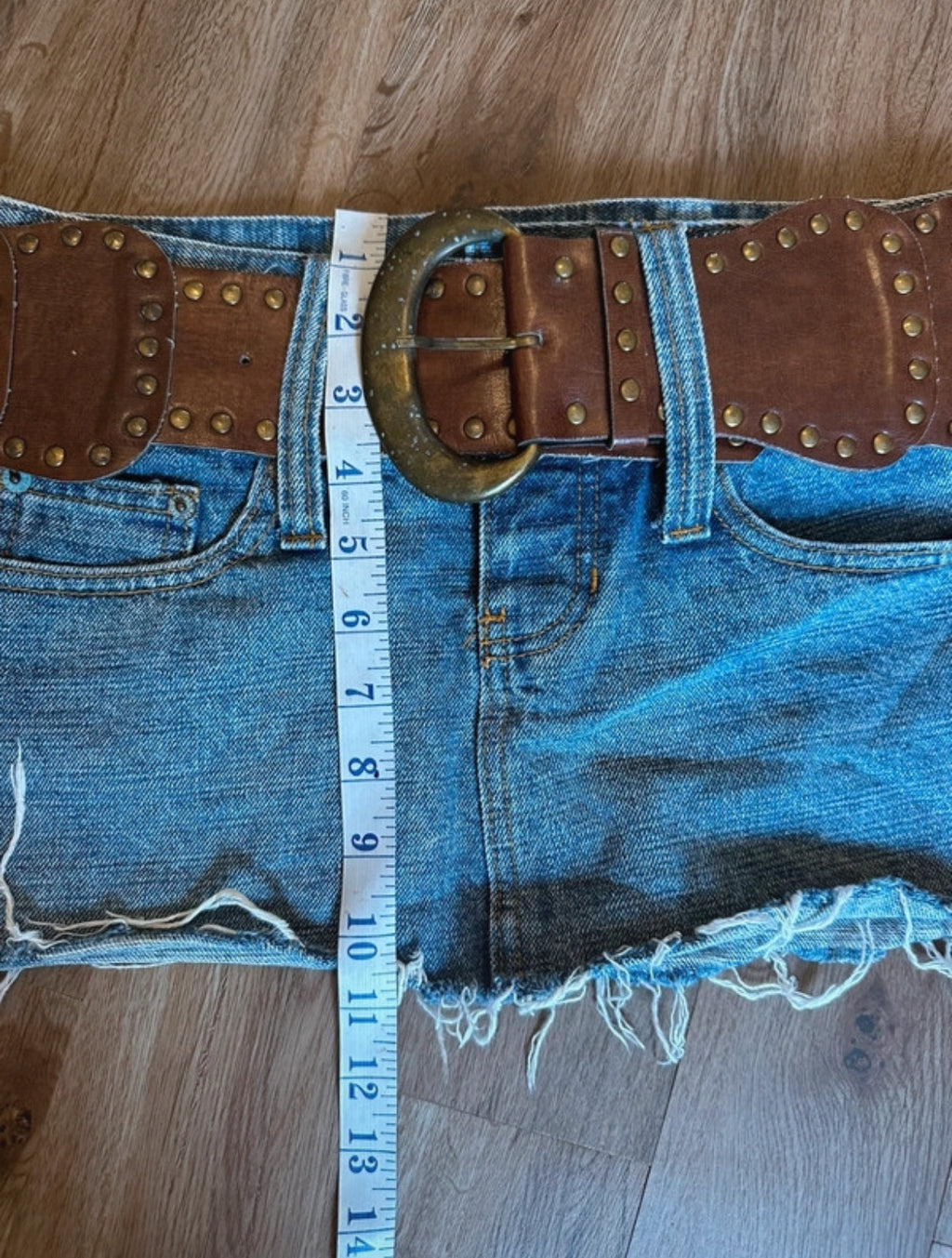 Винтидж комплект Y2K River Island потник & дънкова микро пола