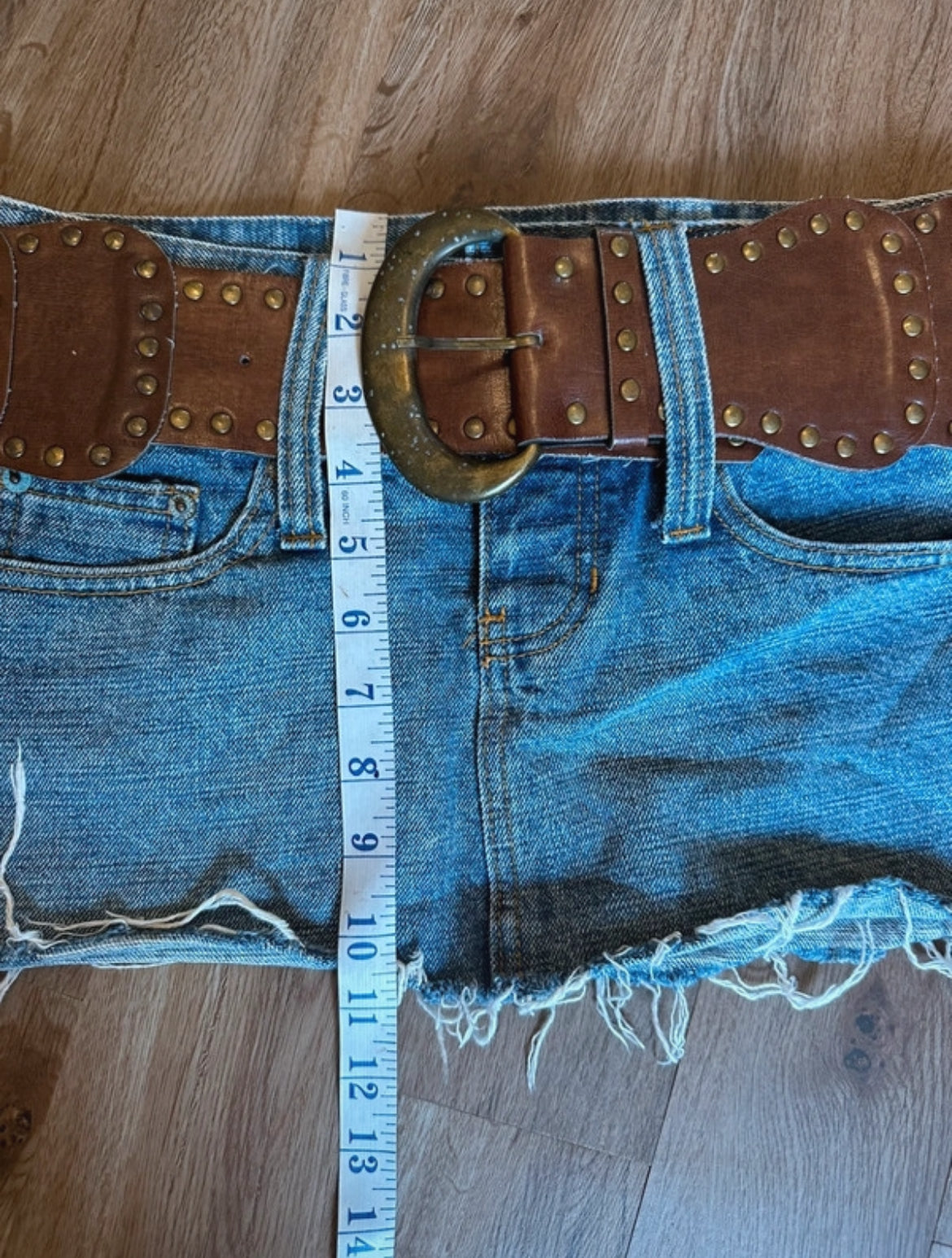 Винтидж комплект Y2K River Island потник & дънкова микро пола